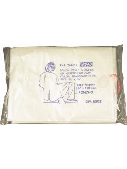 Maxi Cape Poncho x50 pieces. Plastique transparent.